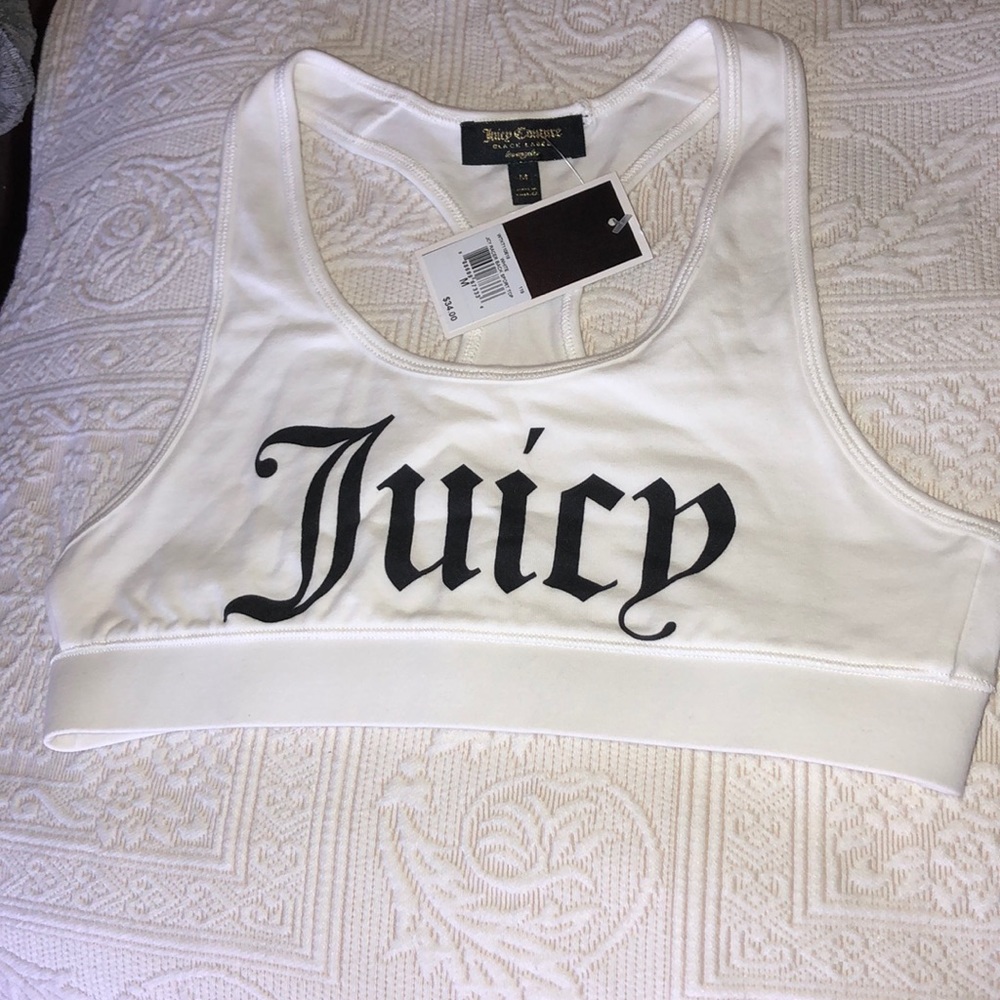 NWT JUICY COUTURE WHITE SPORTS BRA